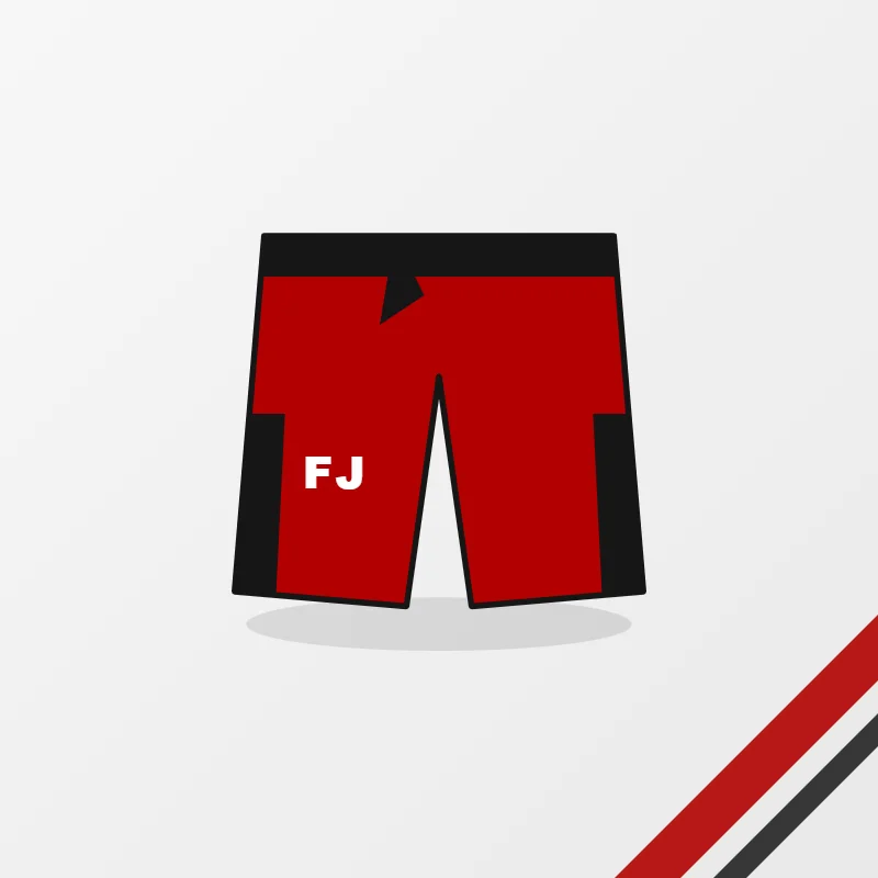 Volleyball Shorts – custom design in red and black, made to order by FJ Sportswear