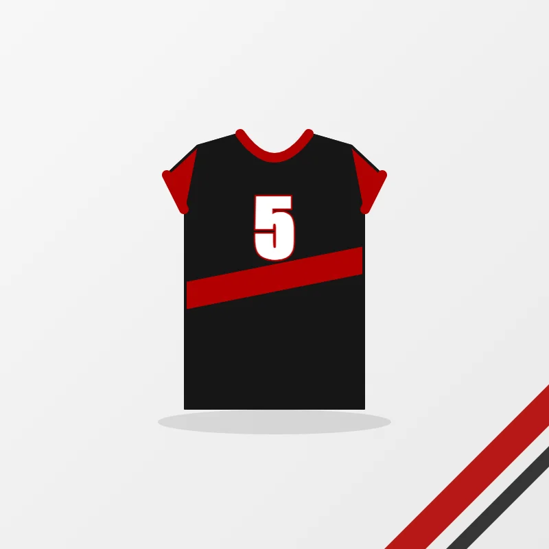 Volleyball uniforms in a black and red colourway
