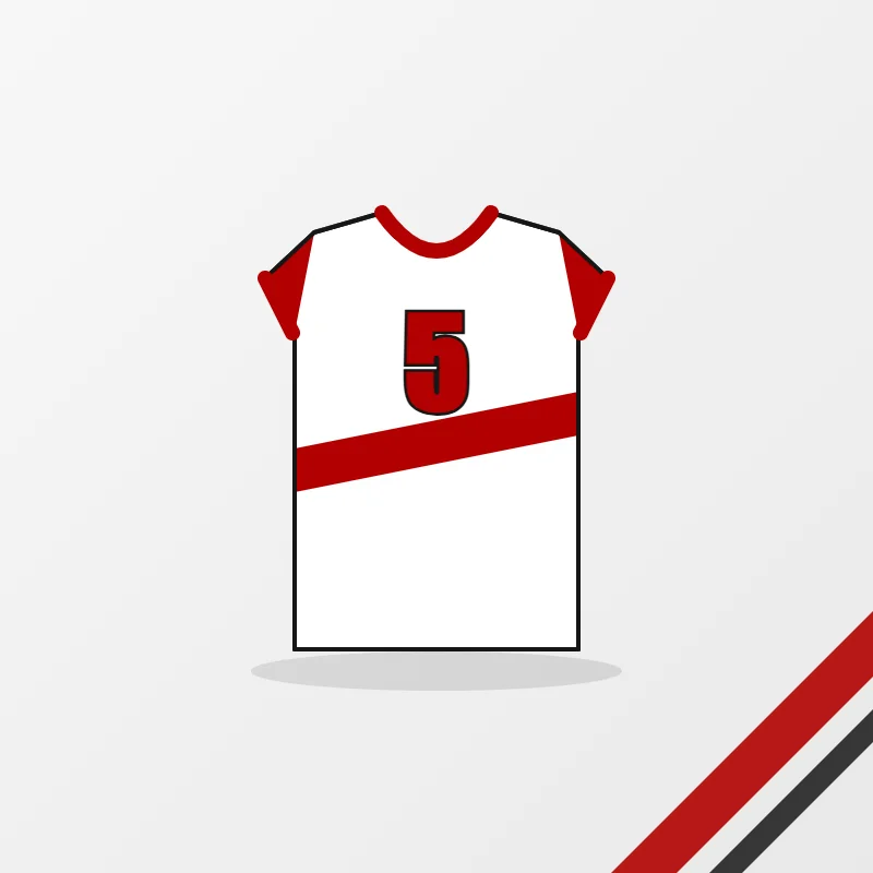 Volleyball uniforms in a white, red and black colourway