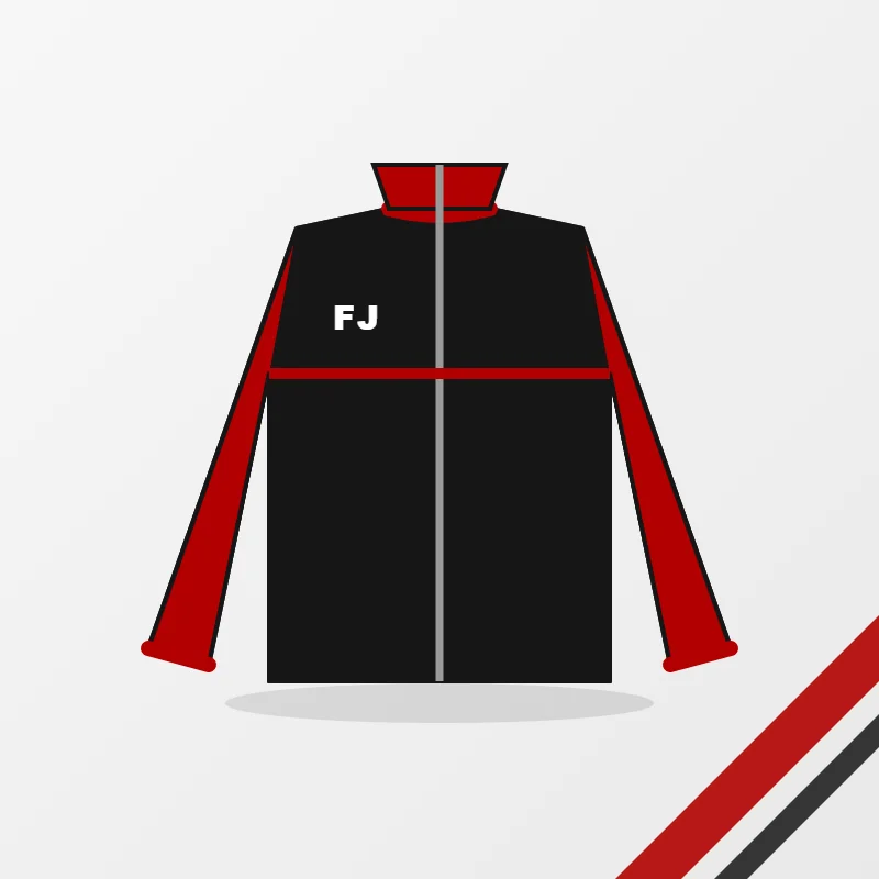 Waterproof Jackets in a black and red colourway