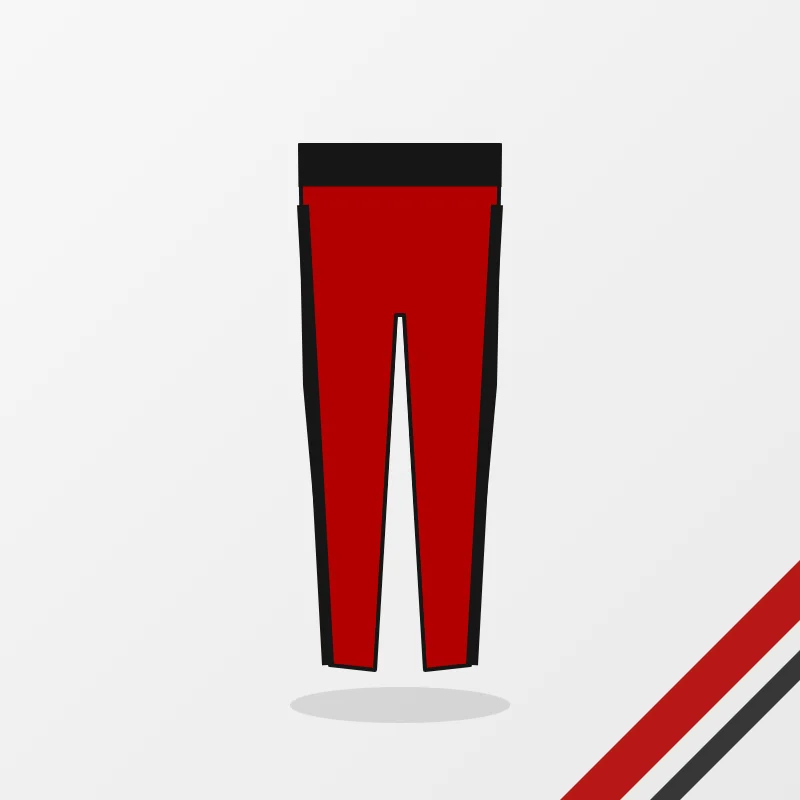 Women's apparel – custom design in red and black, made to order by FJ Sportswear