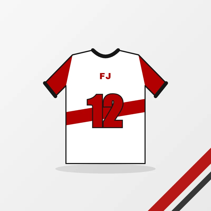 Women's & Girls' Flag Football Uniforms in a white, red and black colourway