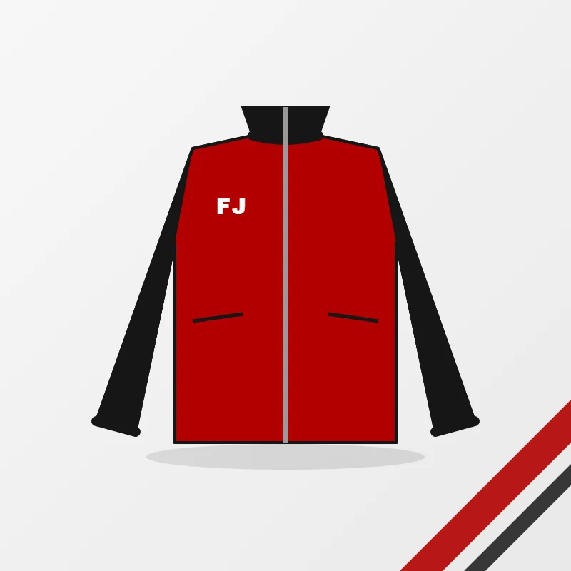 Women's Jackets – custom design in red and black, made to order by FJ Sportswear