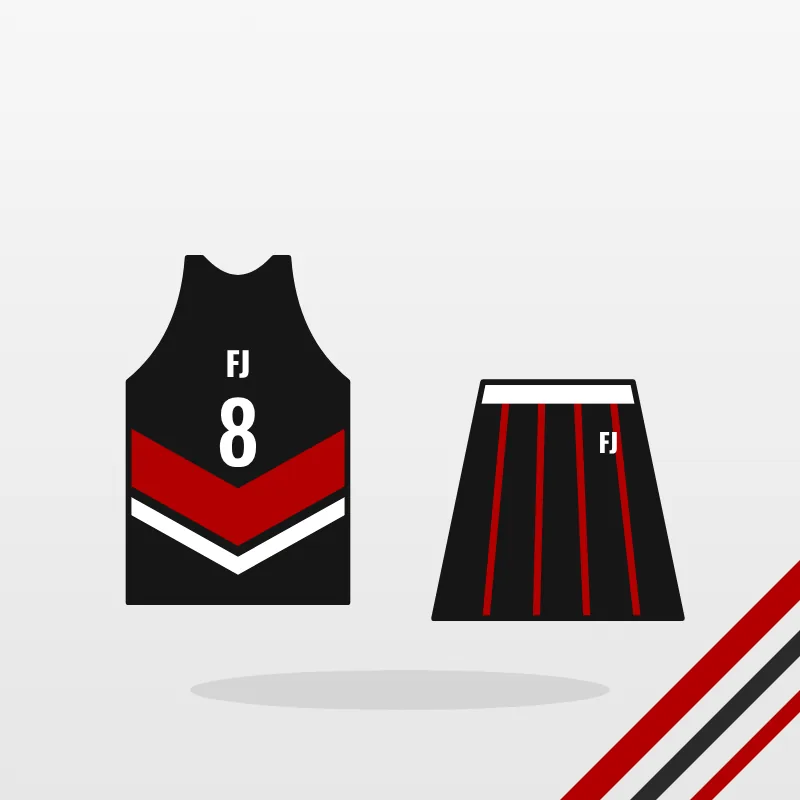 Women's Lacrosse Uniforms design in black and red – FJ Sportswear