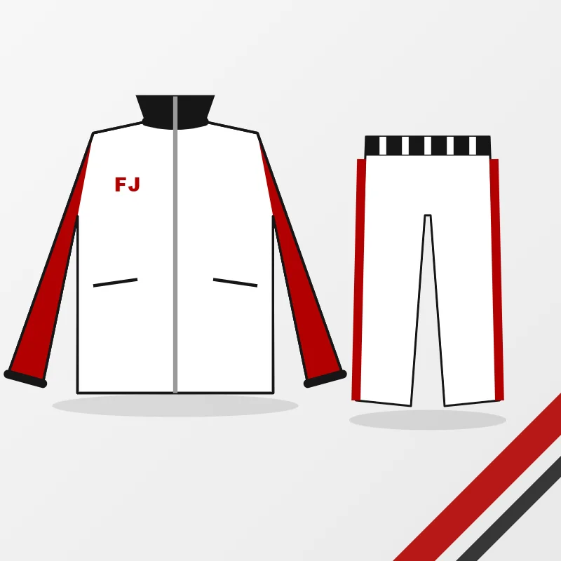 Women's Tracksuits in a white, red and black colourway