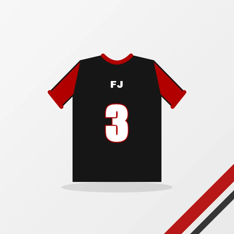 Youth & School Flag Football Uniforms in a black and red colourway