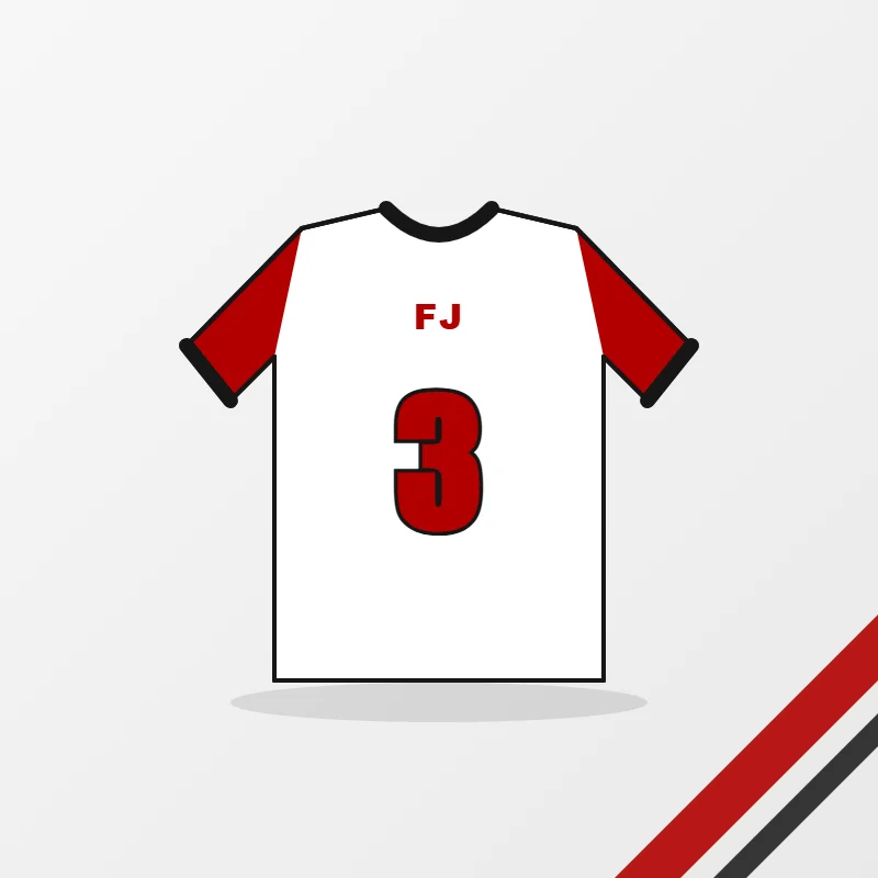 Youth & School Flag Football Uniforms in a white, red and black colourway