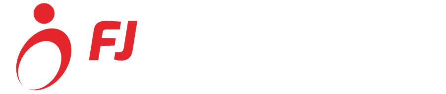 FJ Sportswear logo in white – custom sportswear manufacturer, Sialkot