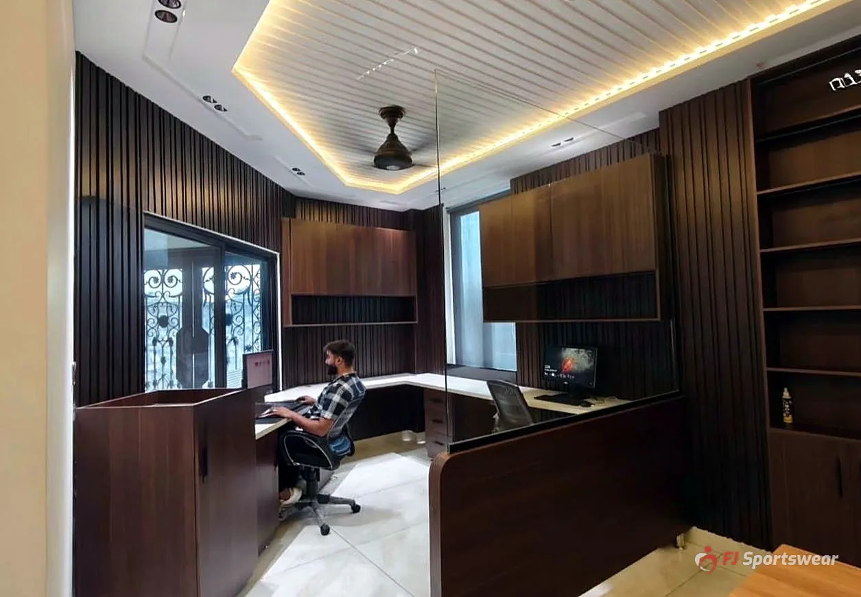 FJ Sportswear management office where orders and client accounts are handled