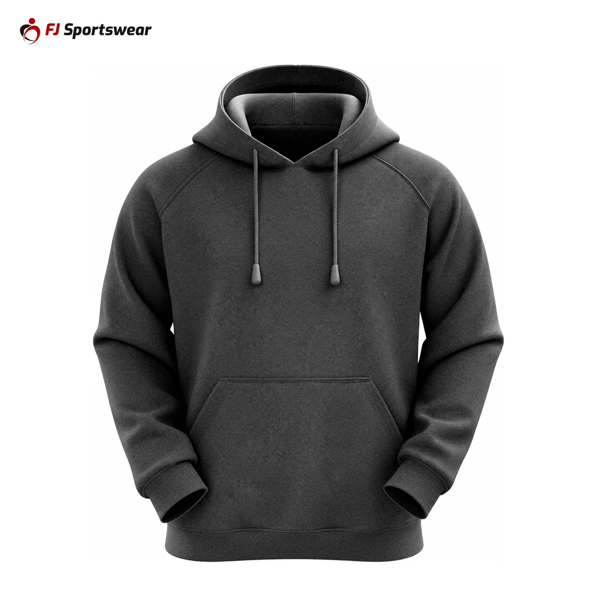 Grey cotton baseball hoodie – custom made by FJ Sportswear in Sialkot