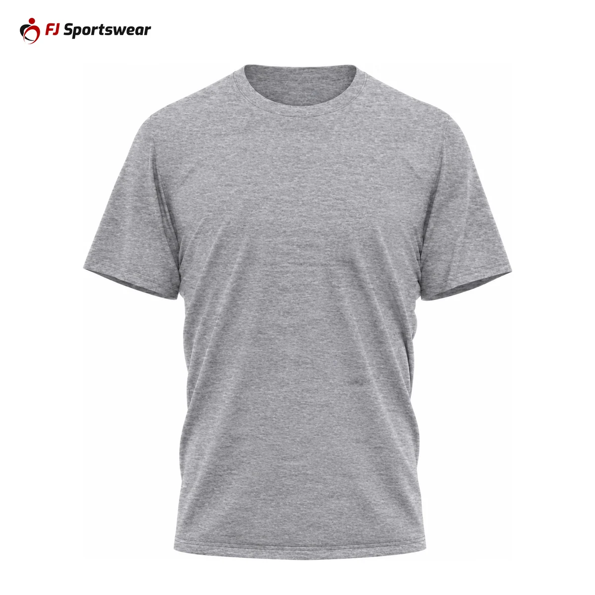 Grey cotton-blend T-shirt – custom made by FJ Sportswear in Sialkot