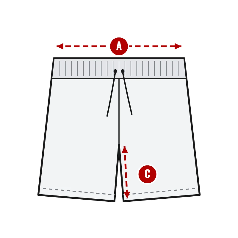 How to measure Golf Shorts: A waist (relaxed) and C inseam