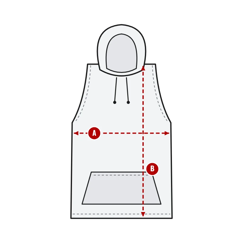 How to measure Sleeveless Hoodies: A chest width and B body length