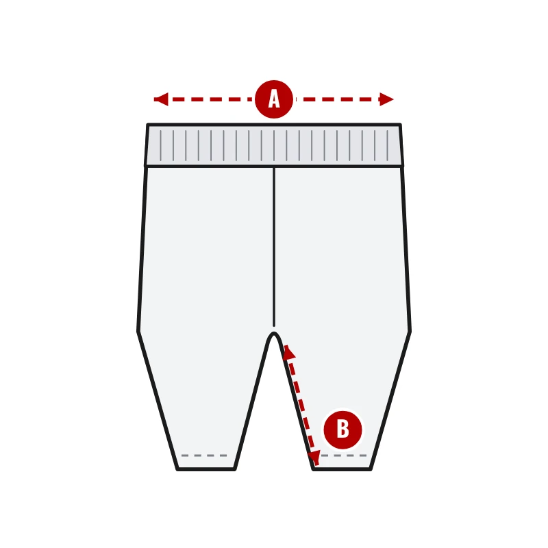 How to measure Knee Length Compression Tights: A waist (relaxed) and B inseam