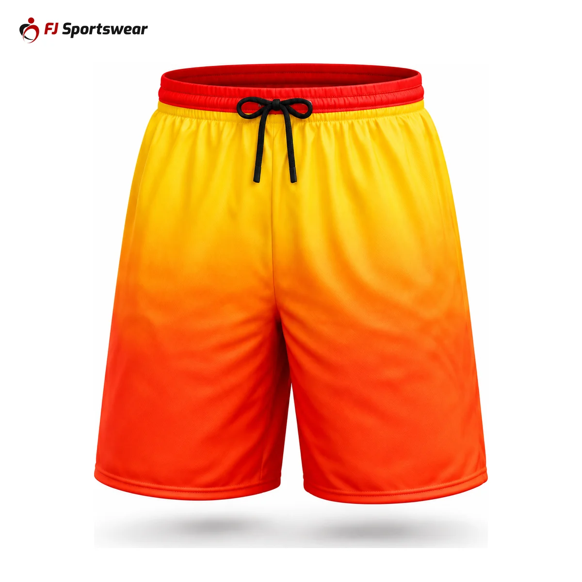 Orange and yellow reversible lacrosse shorts – custom made by FJ Sportswear in Sialkot