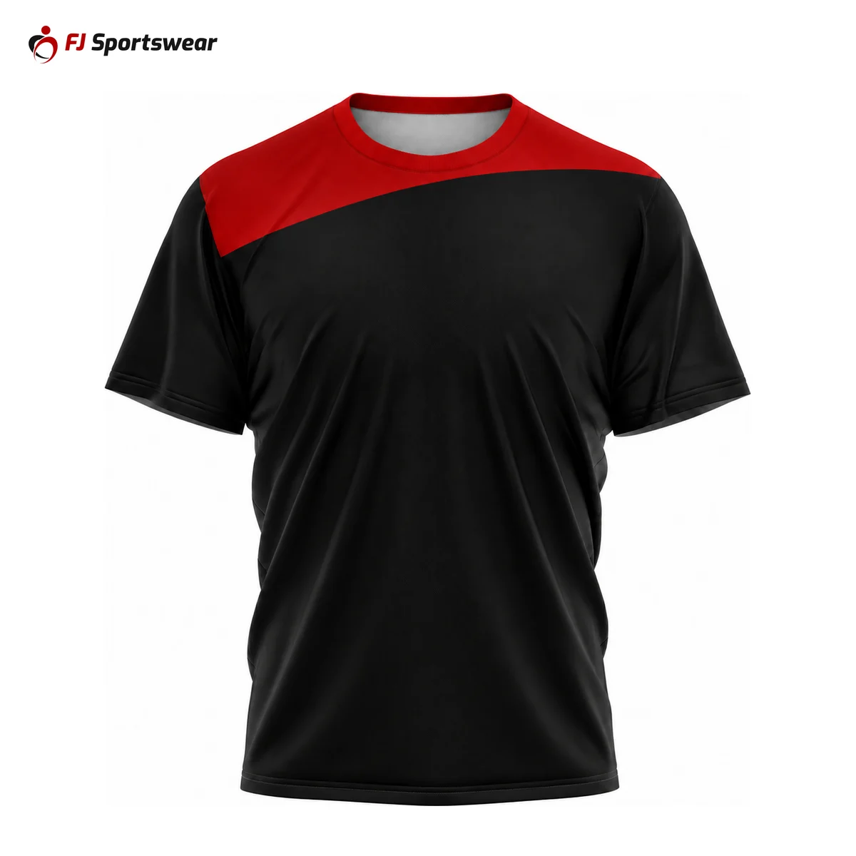 Red and black short sleeve shooting shirt – custom made by FJ Sportswear in Sialkot
