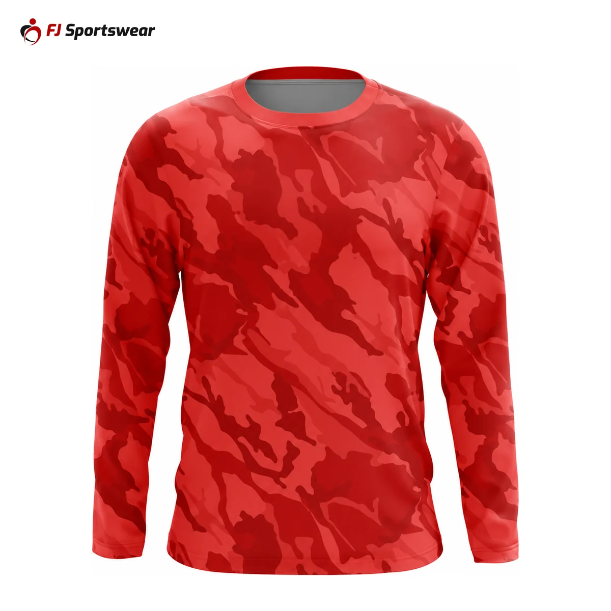 Red camouflage long sleeve T-shirt – custom made by FJ Sportswear in Sialkot